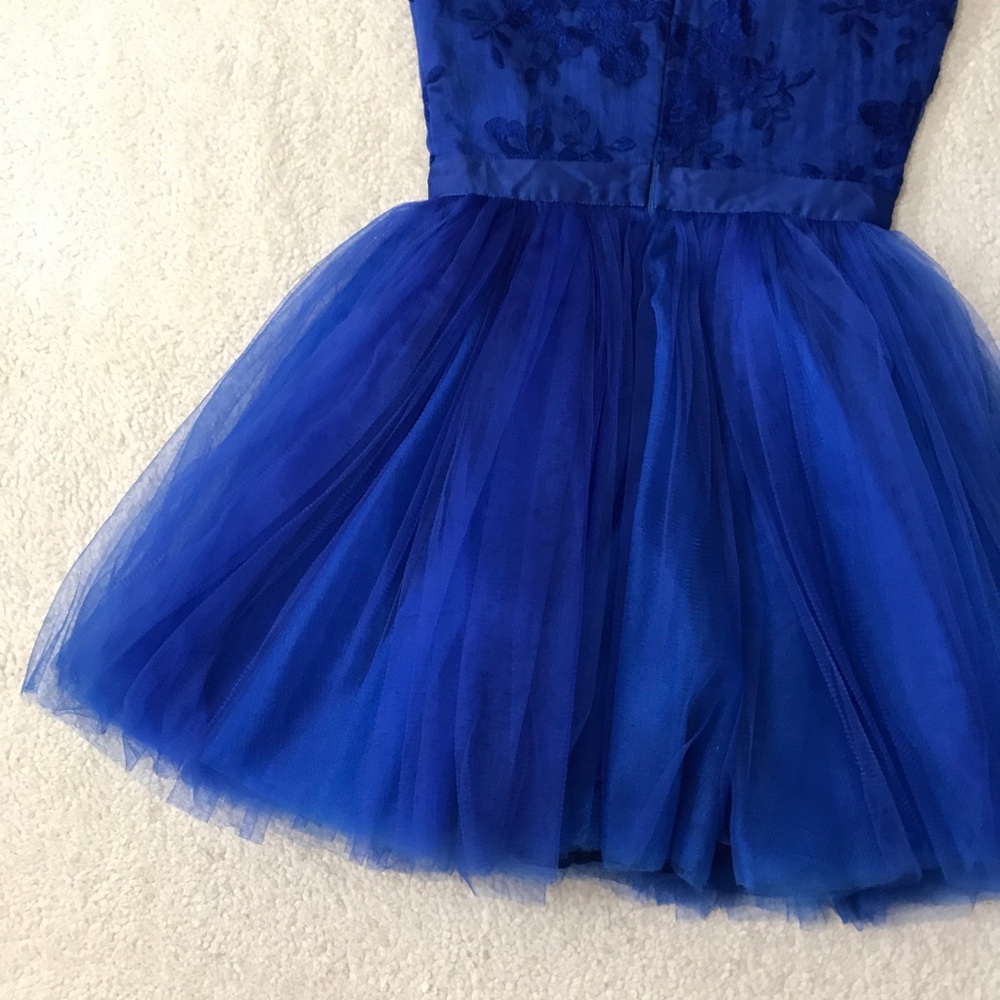Tulle Sleeveless Mini Dress Blue Tutu Dress Pit to Pit 15.5โ - Picture 11 of 14